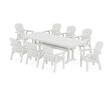Seashell 9-Piece Farmhouse Dining Set with Trestle Legs