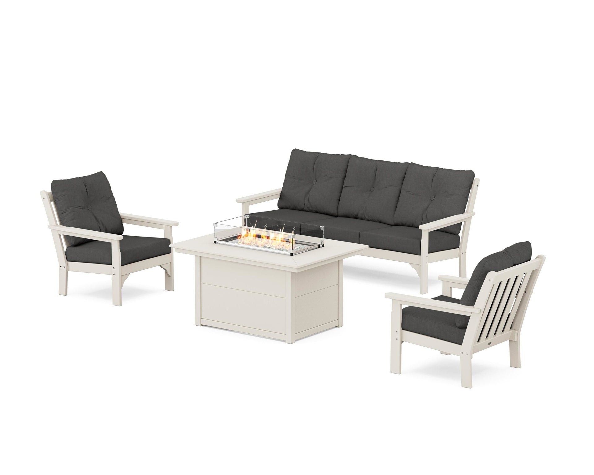 Vineyard Deep Seating Fire Pit Table Set
