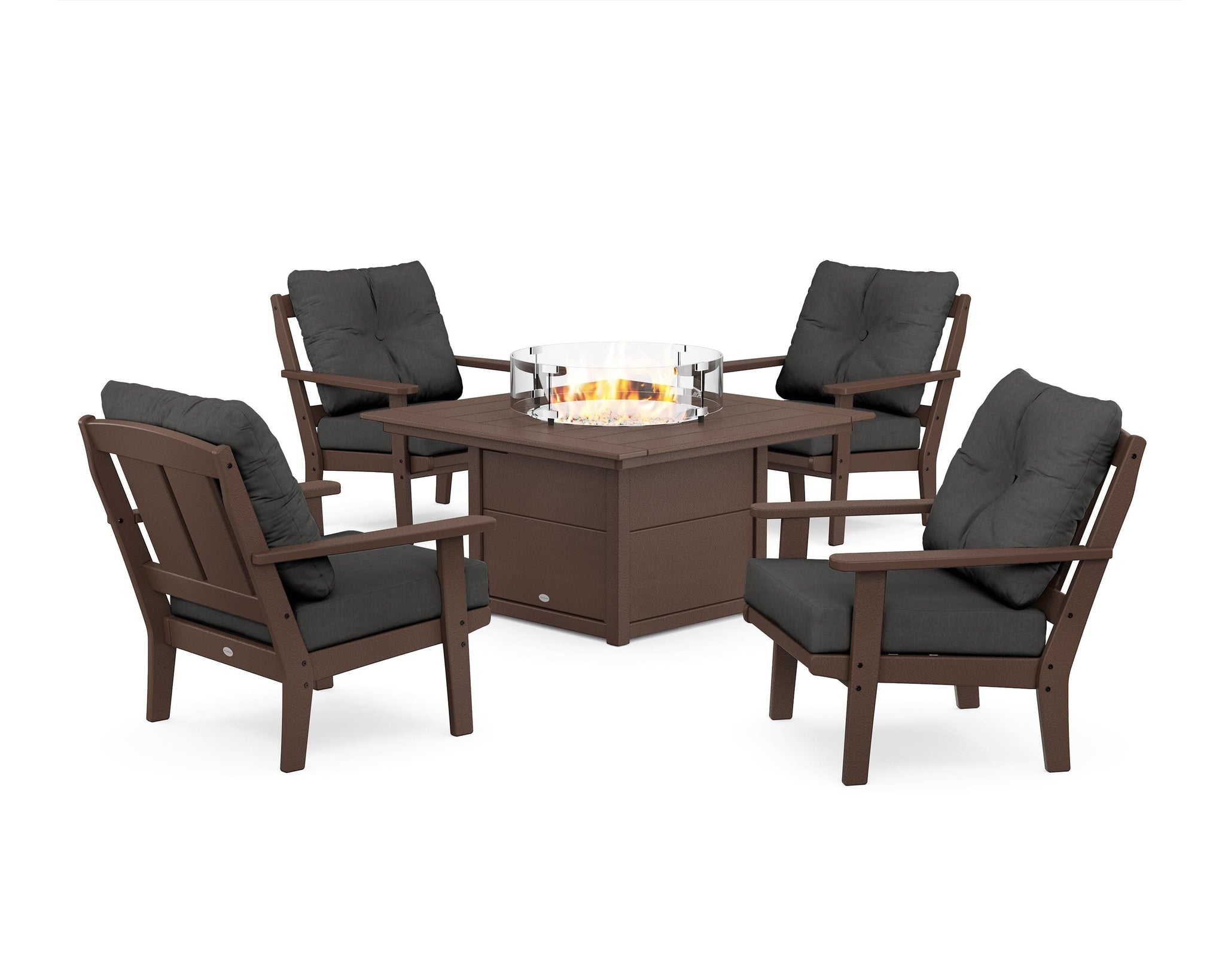 Mission 5-Piece Deep Seating Set with Fire Pit Table
