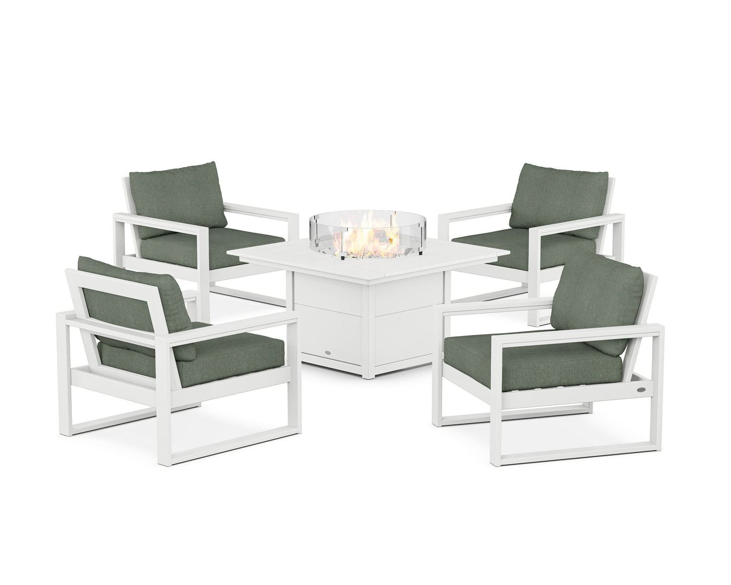 EDGE Sectional 5-Piece Deep Seating Set with Fire Pit Table