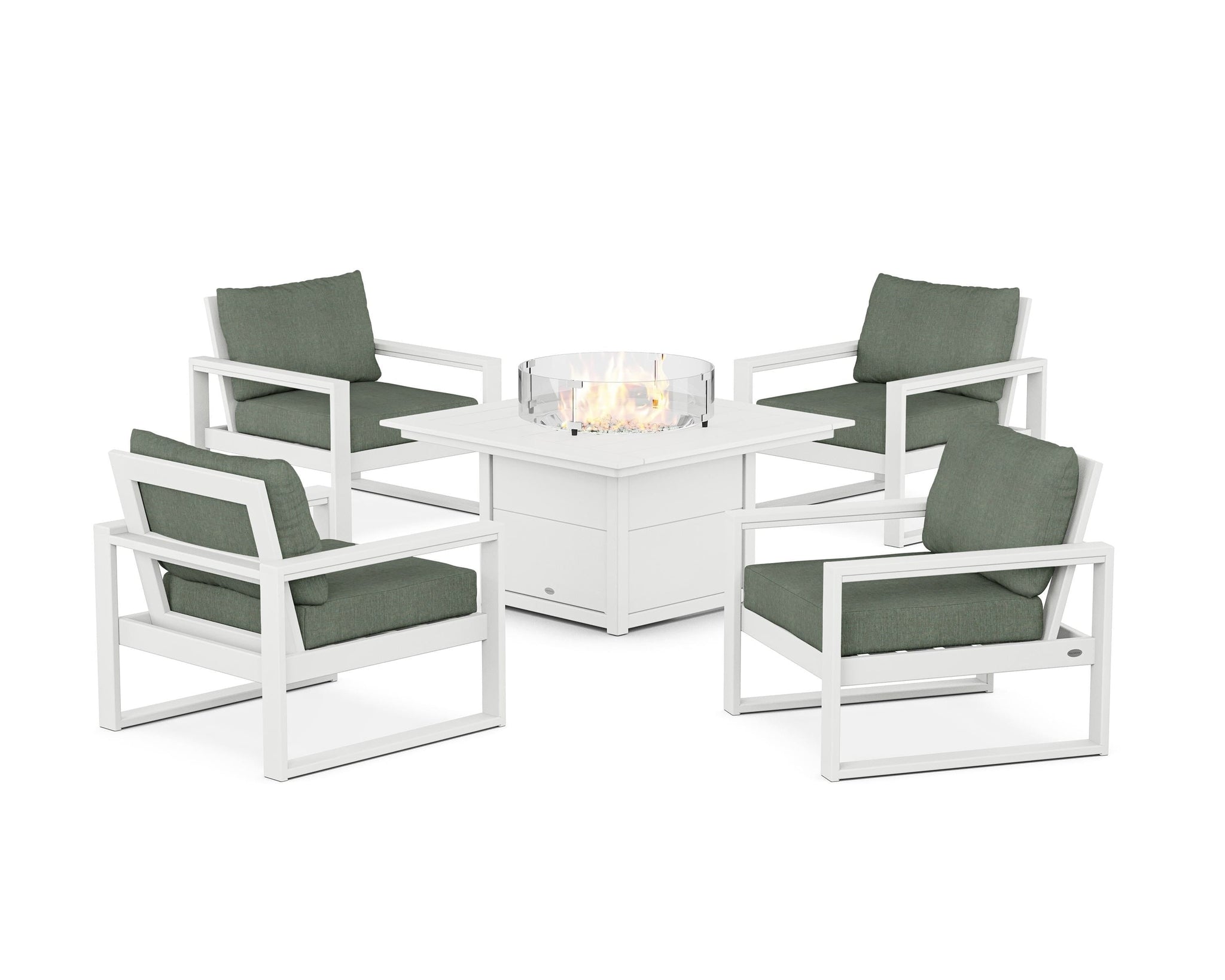 EDGE Sectional 5-Piece Deep Seating Set with Fire Pit Table