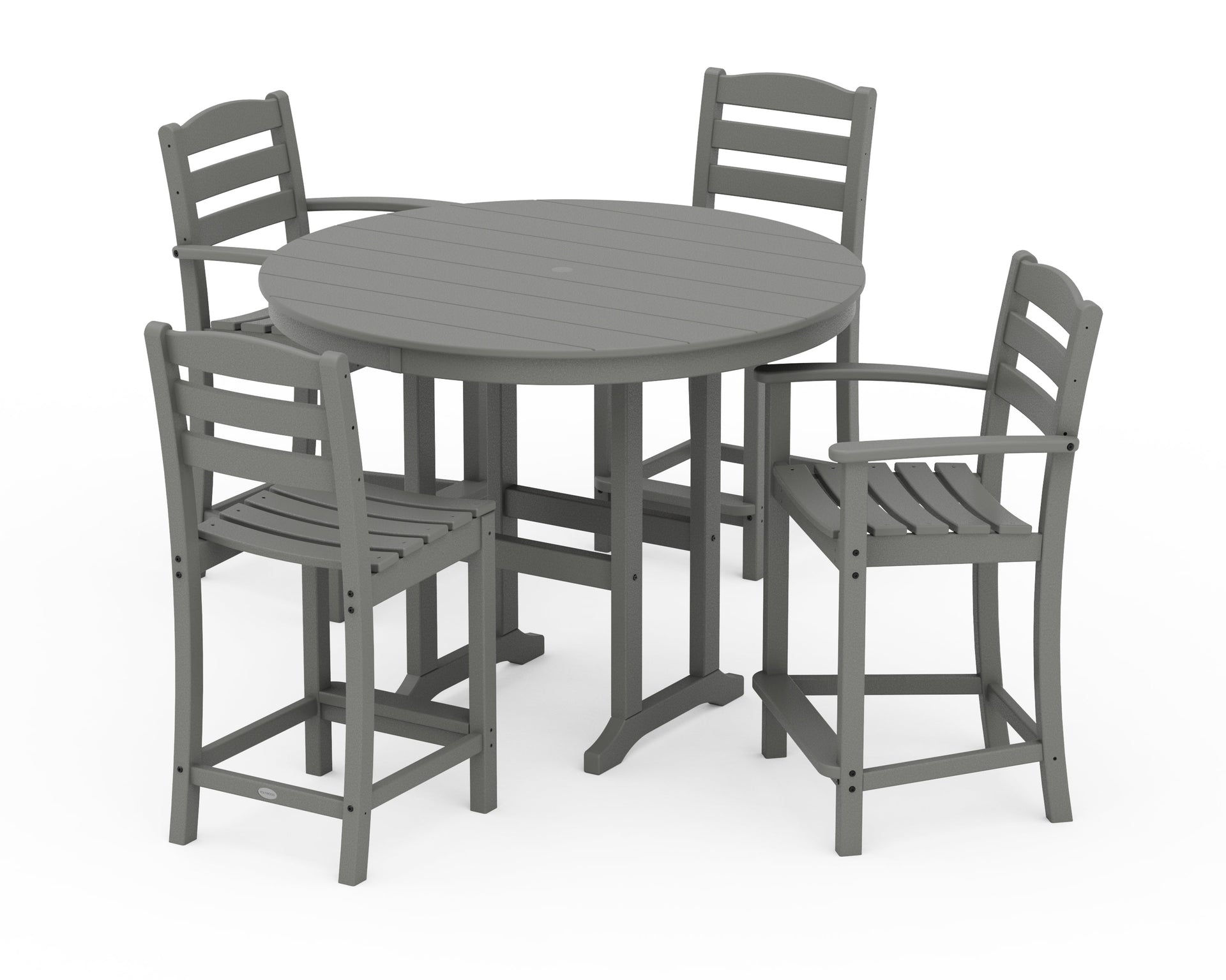 La Casa Café 5-Piece Round Farmhouse Counter Dining Set
