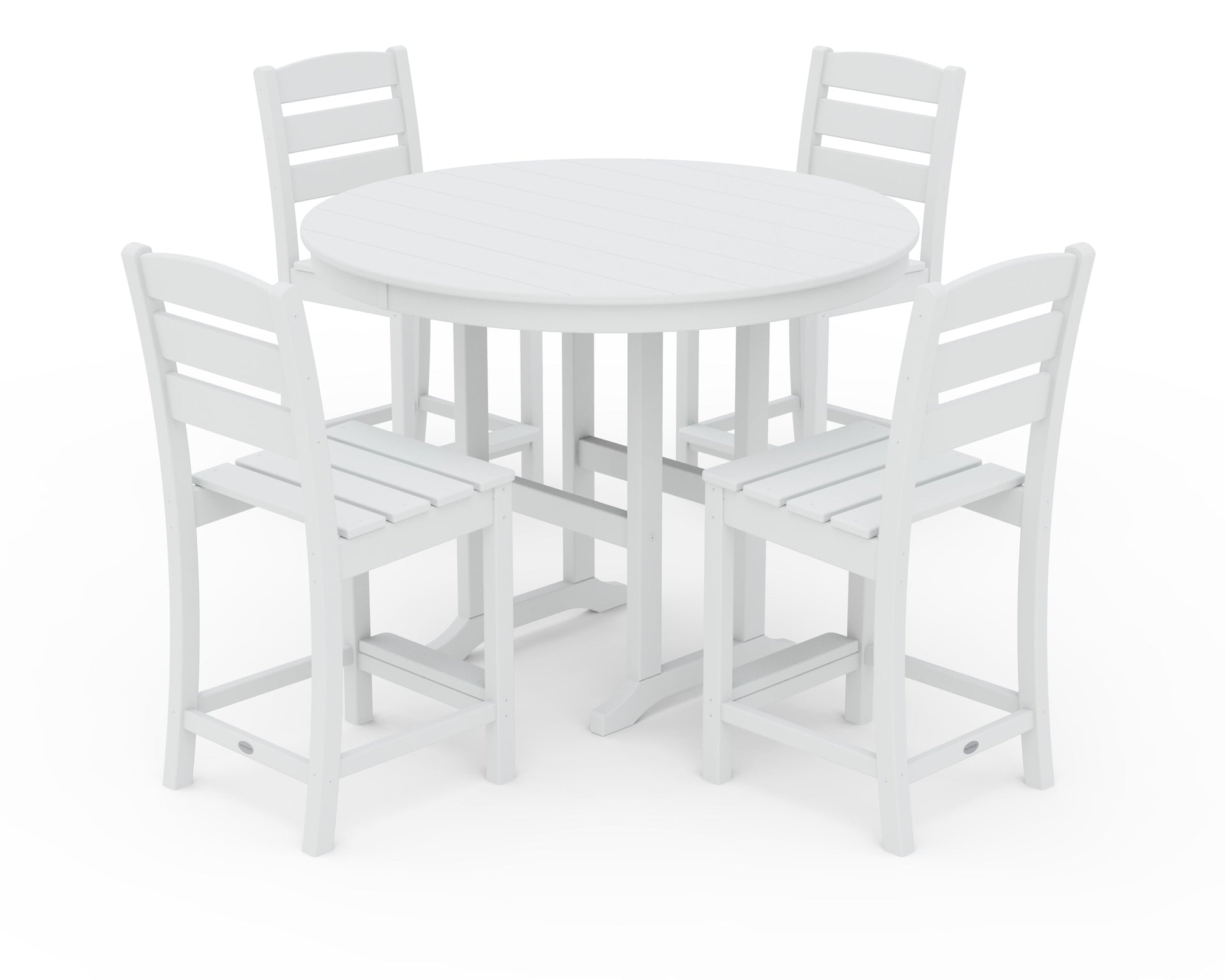 Lakeside 5-Piece Farmhouse Round Side Chair Counter  Set