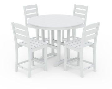 Lakeside 5-Piece Farmhouse Round Side Chair Counter  Set