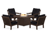 Vineyard 5-Piece Conversation Set with Fire Pit Table