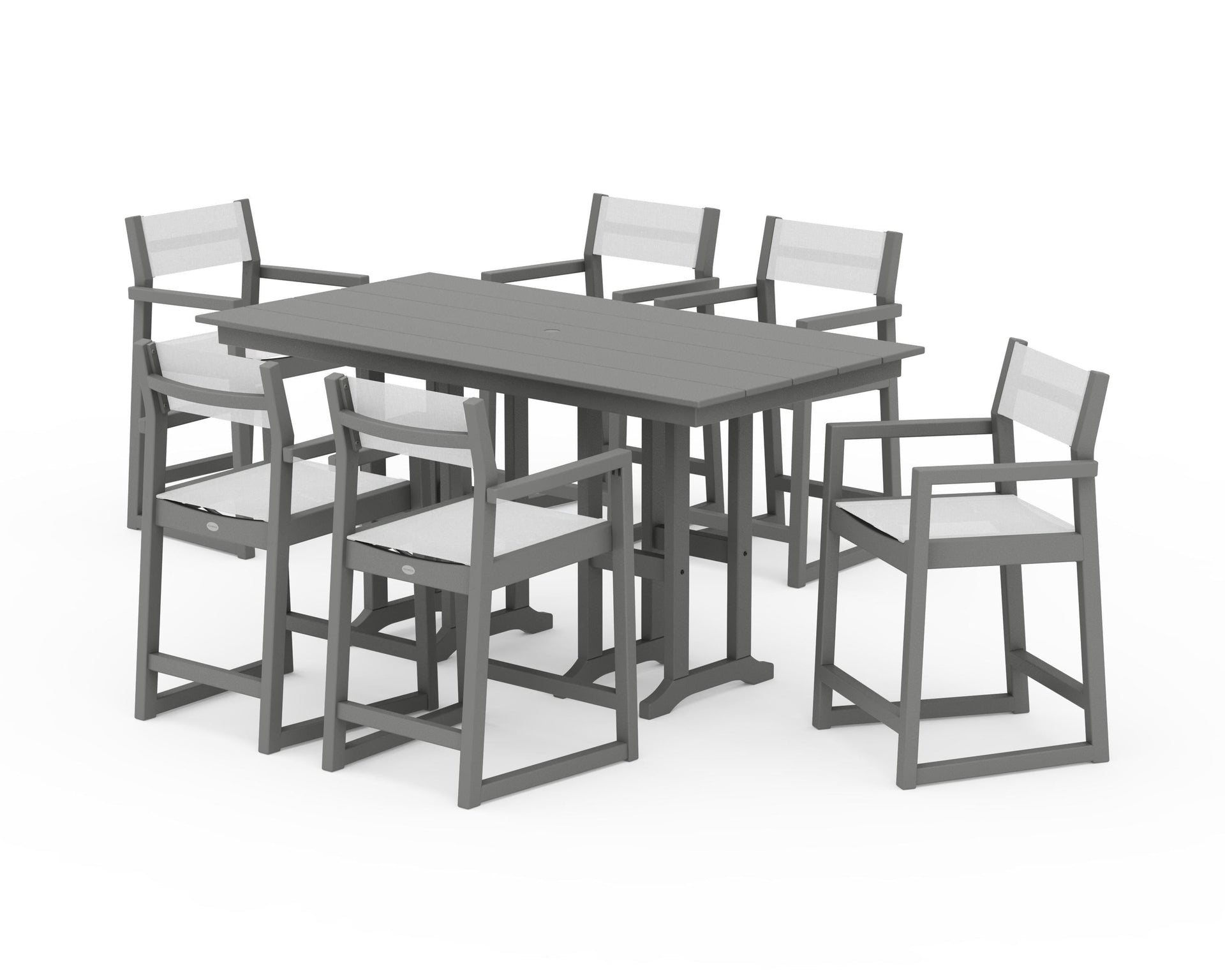 EDGE Sling Arm Chair 7-Piece Farmhouse Counter Set