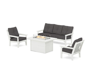 Vineyard Deep Seating Fire Pit Table Set