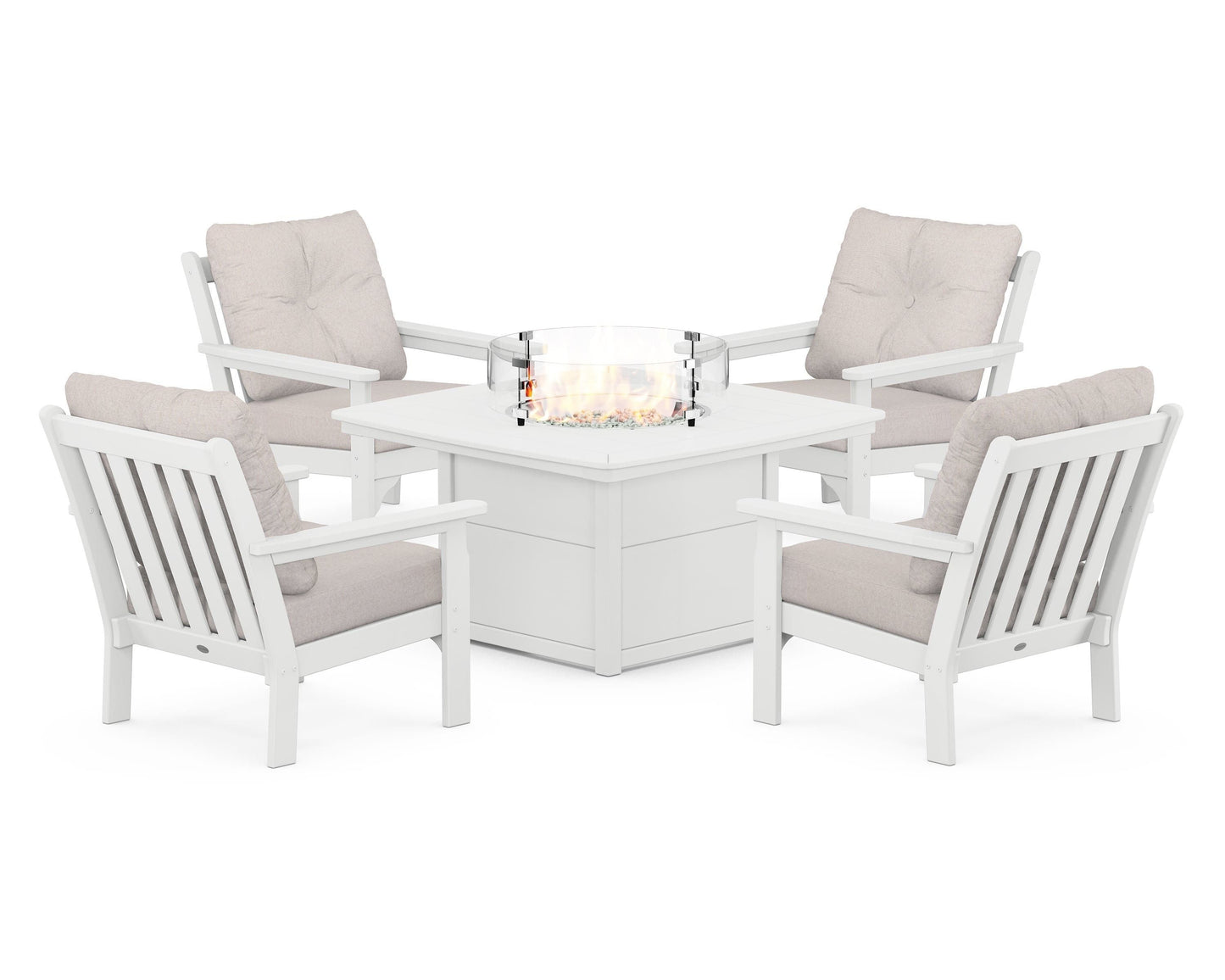 Vineyard 5-Piece Conversation Set with Fire Pit Table