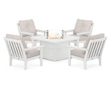 Vineyard 5-Piece Conversation Set with Fire Pit Table