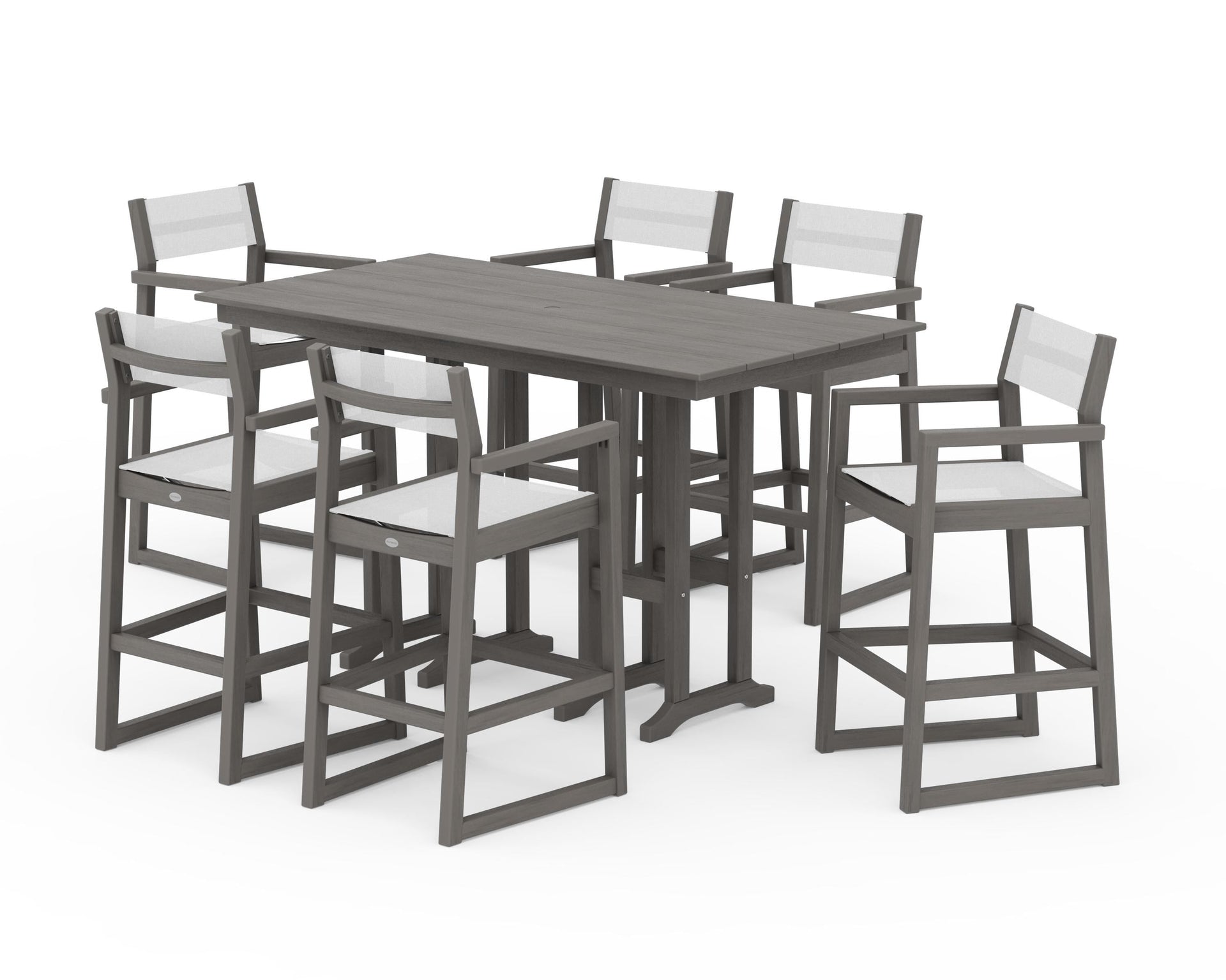 EDGE Sling Arm Chair 7-Piece Farmhouse Bar Set