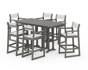 EDGE Sling Arm Chair 7-Piece Farmhouse Bar Set