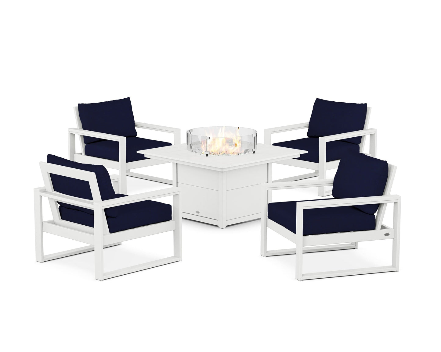 EDGE Sectional 5-Piece Deep Seating Set with Fire Pit Table