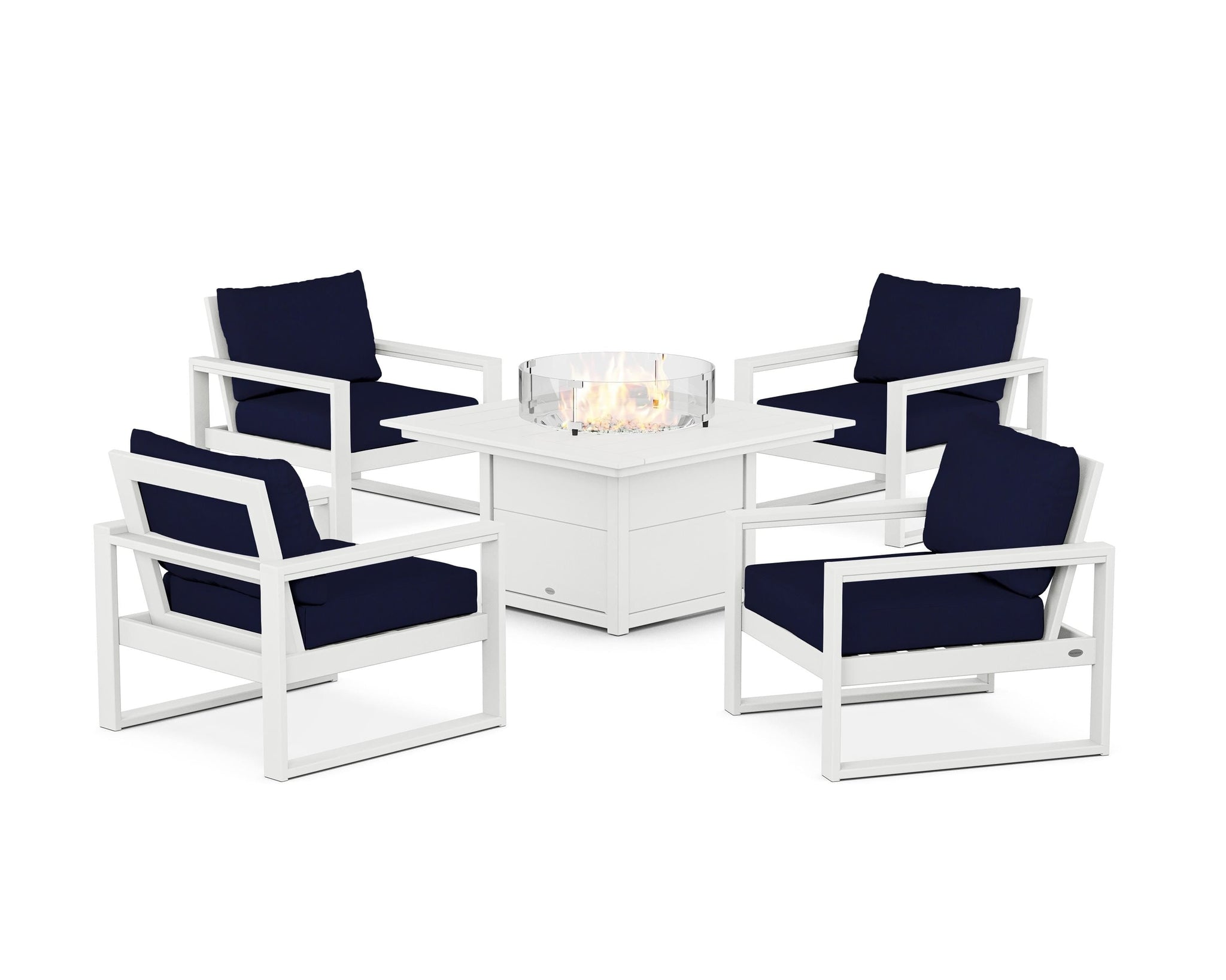 EDGE Sectional 5-Piece Deep Seating Set with Fire Pit Table