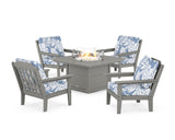 Cottage 5-Piece Deep Seating Set with Fire Pit Table