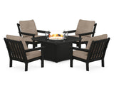 Vineyard 5-Piece Conversation Set with Fire Pit Table