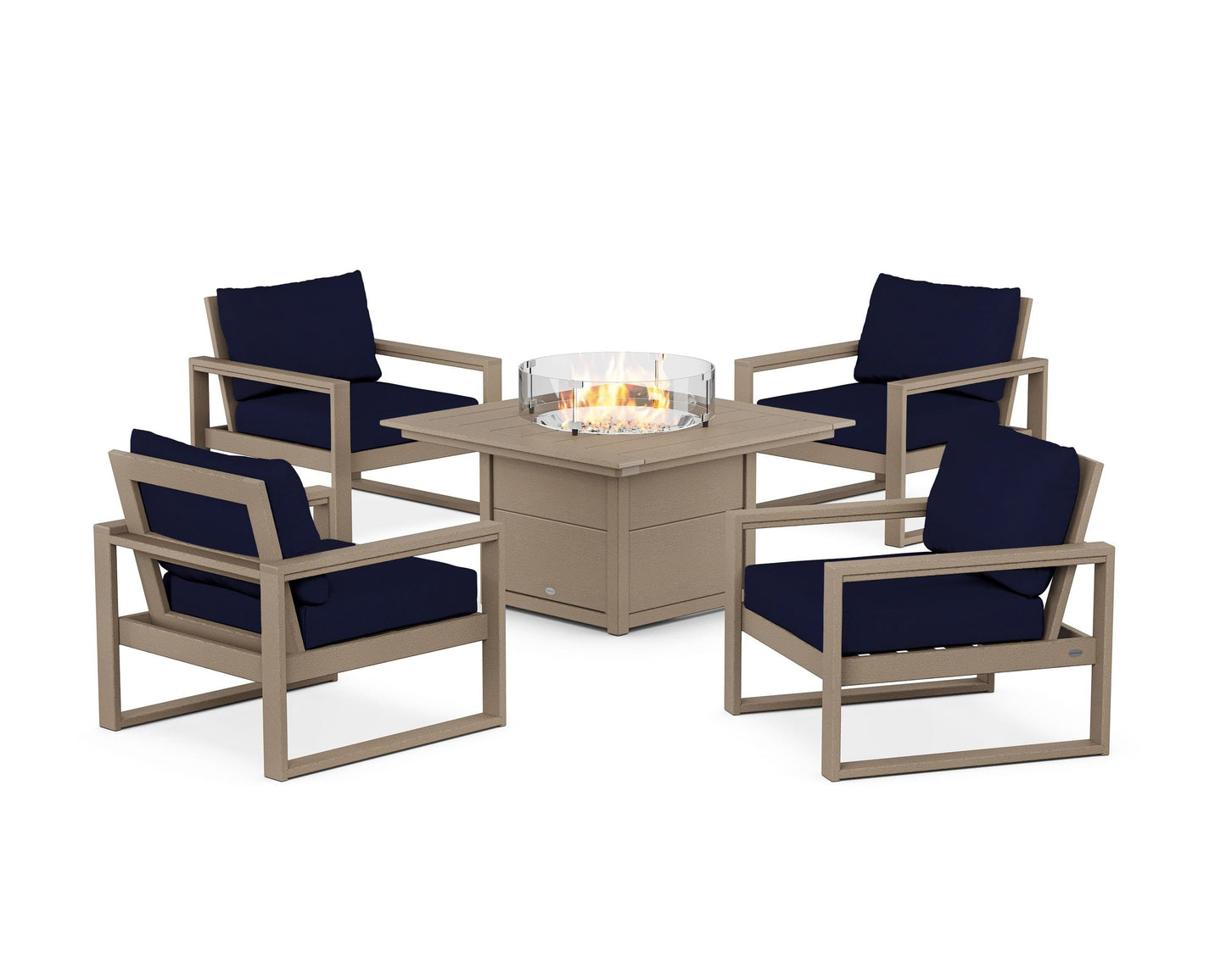 EDGE Sectional 5-Piece Deep Seating Set with Fire Pit Table