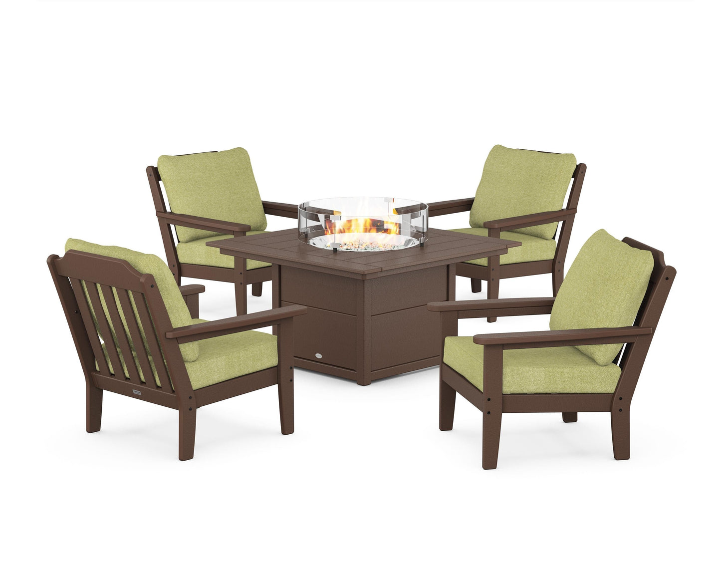 Cottage 5-Piece Deep Seating Set with Fire Pit Table