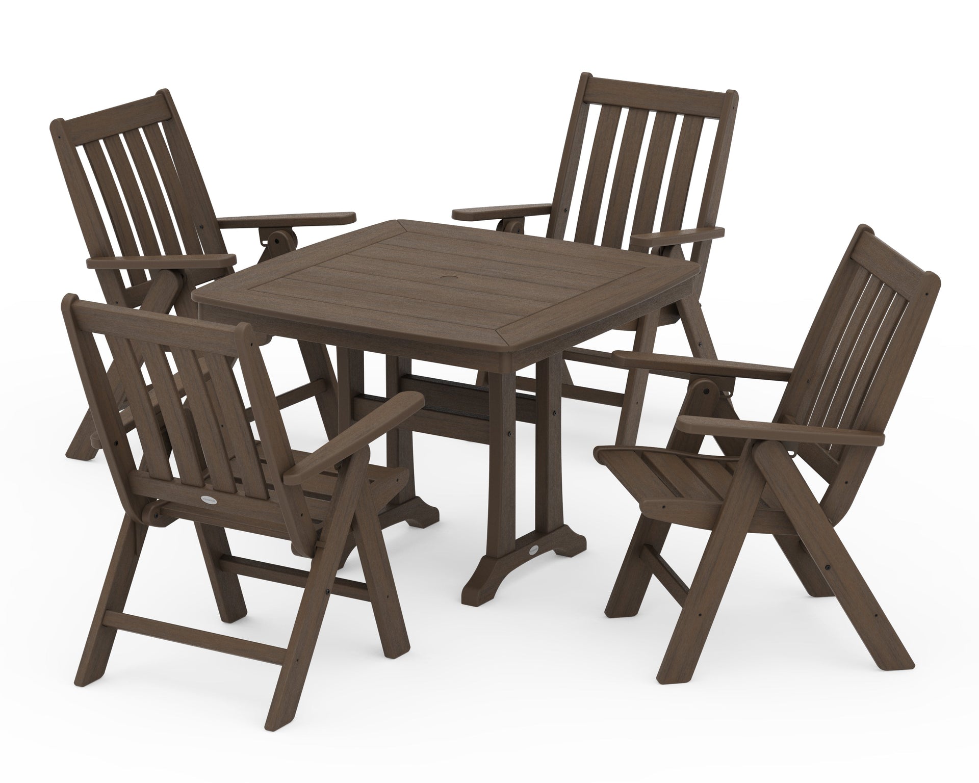 Vineyard Folding 5-Piece Dining Set with Trestle Legs