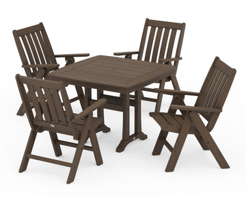 Vineyard Folding 5-Piece Dining Set with Trestle Legs