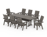 Modern Curveback Adirondack 9-Piece Dining Set with Trestle Legs