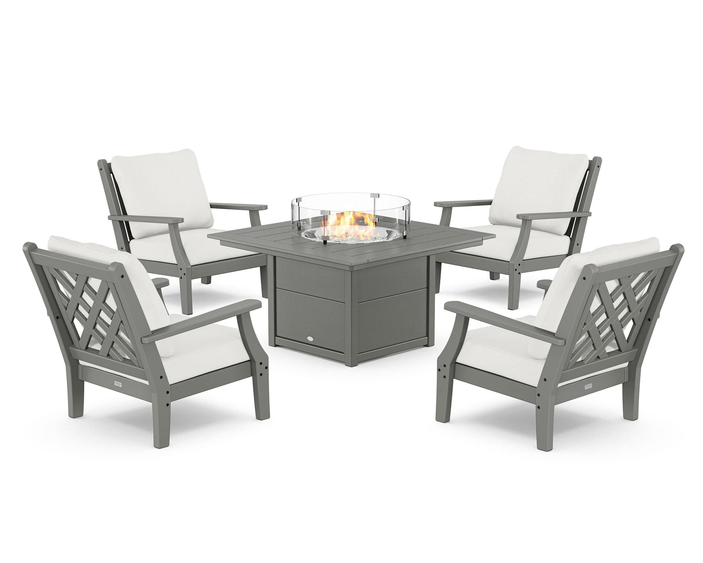 Wovendale 5-Piece Deep Seating Set with Fire Pit Table