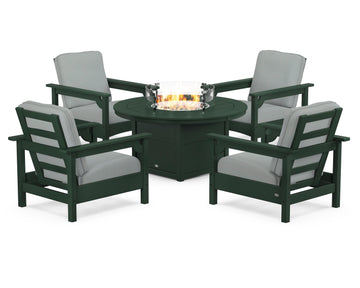 Club 5-Piece Conversation Set with Fire Pit Table