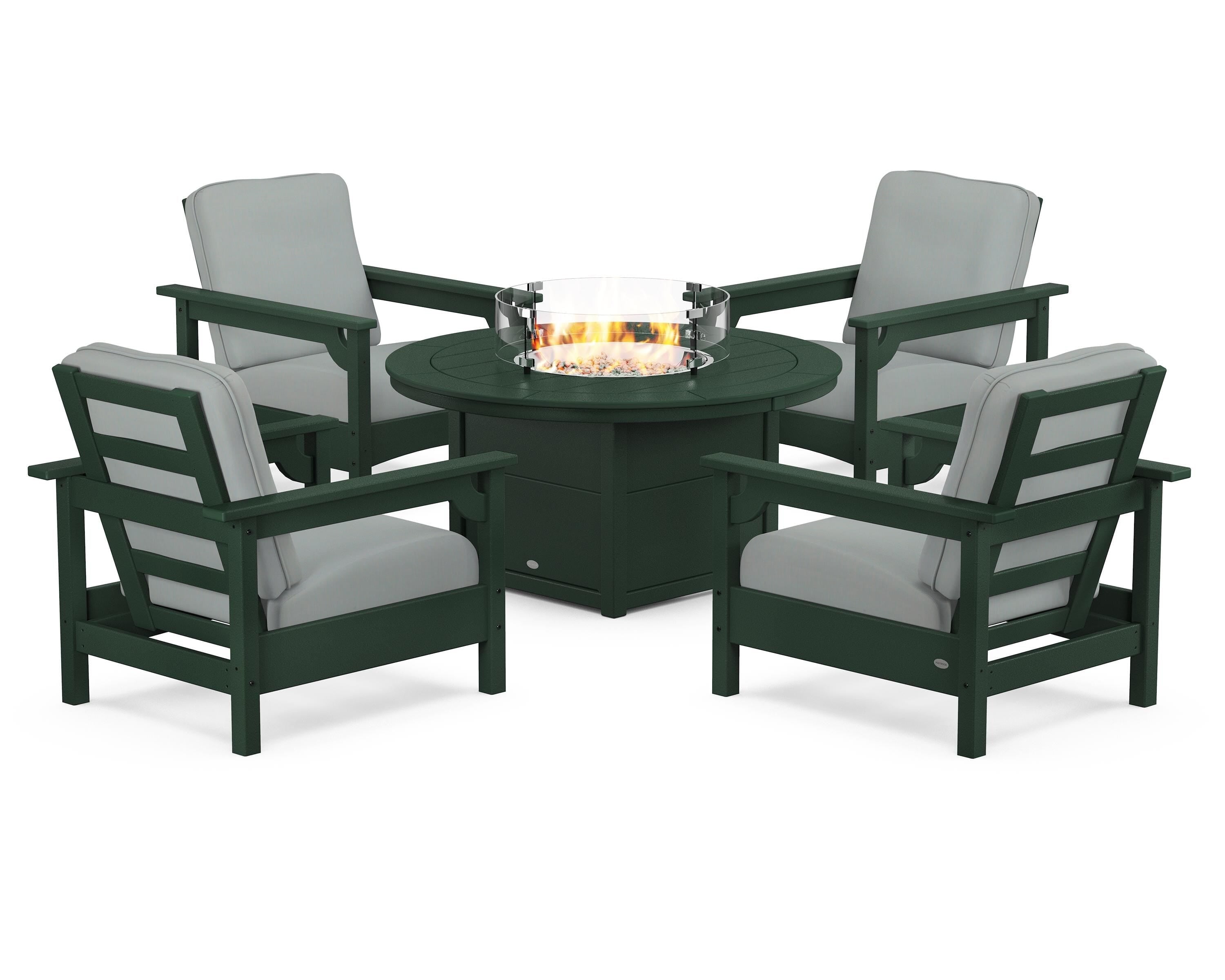Club 5-Piece Conversation Set with Fire Pit Table
