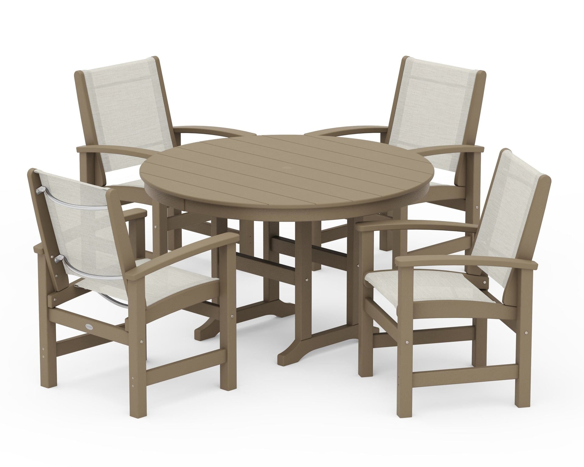 Coastal 5-Piece Round Farmhouse Dining Set