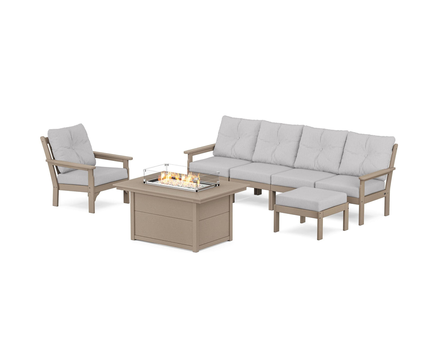 Vineyard Sectional Lounge and Fire Pit Set