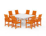 Modern Adirondack 9-Piece Farmhouse Trestle Dining Set