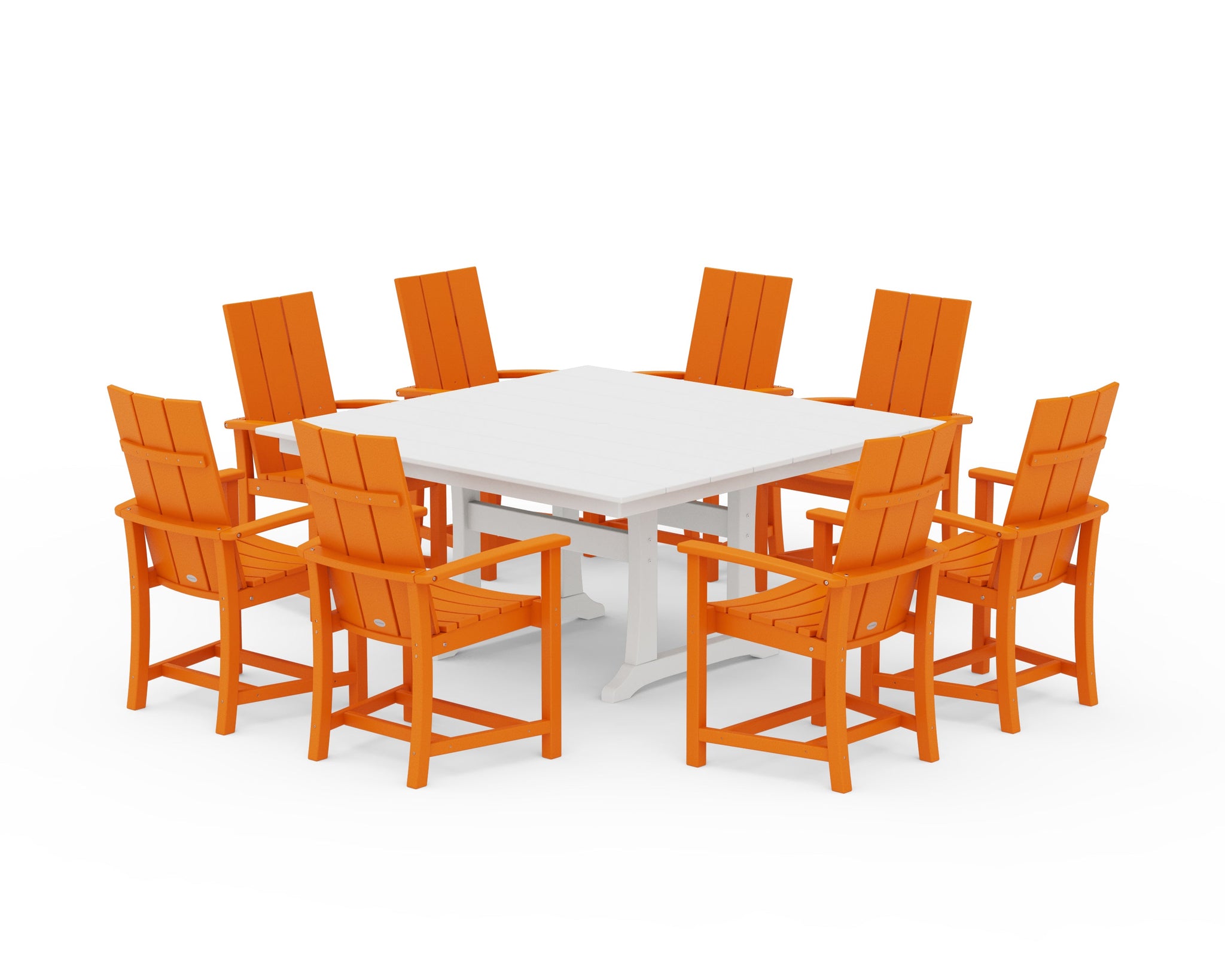Modern Adirondack 9-Piece Farmhouse Trestle Dining Set