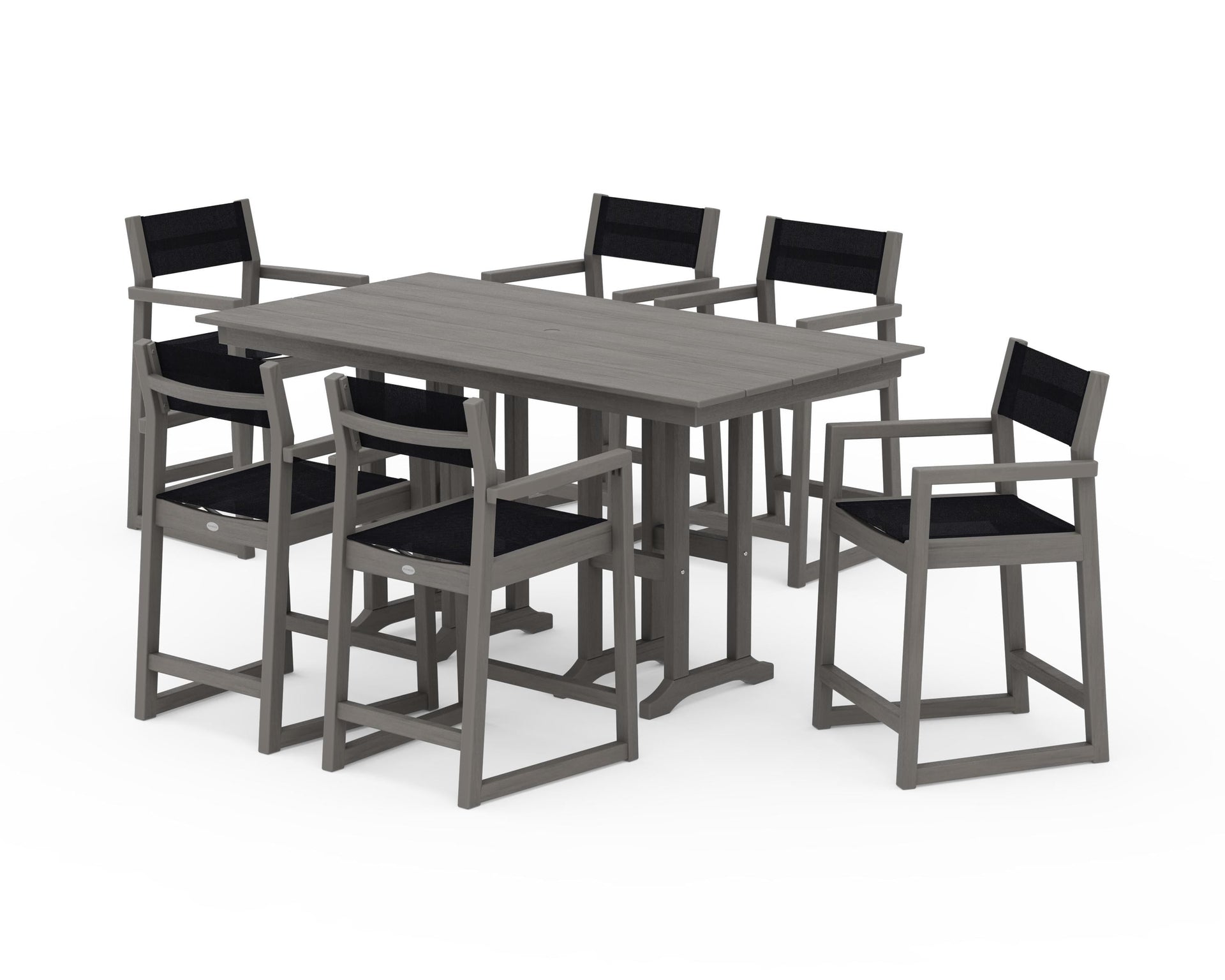 EDGE Sling Arm Chair 7-Piece Farmhouse Counter Set