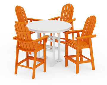 Vineyard Curveback Adirondack 5-Piece Nautical Trestle Bar Set
