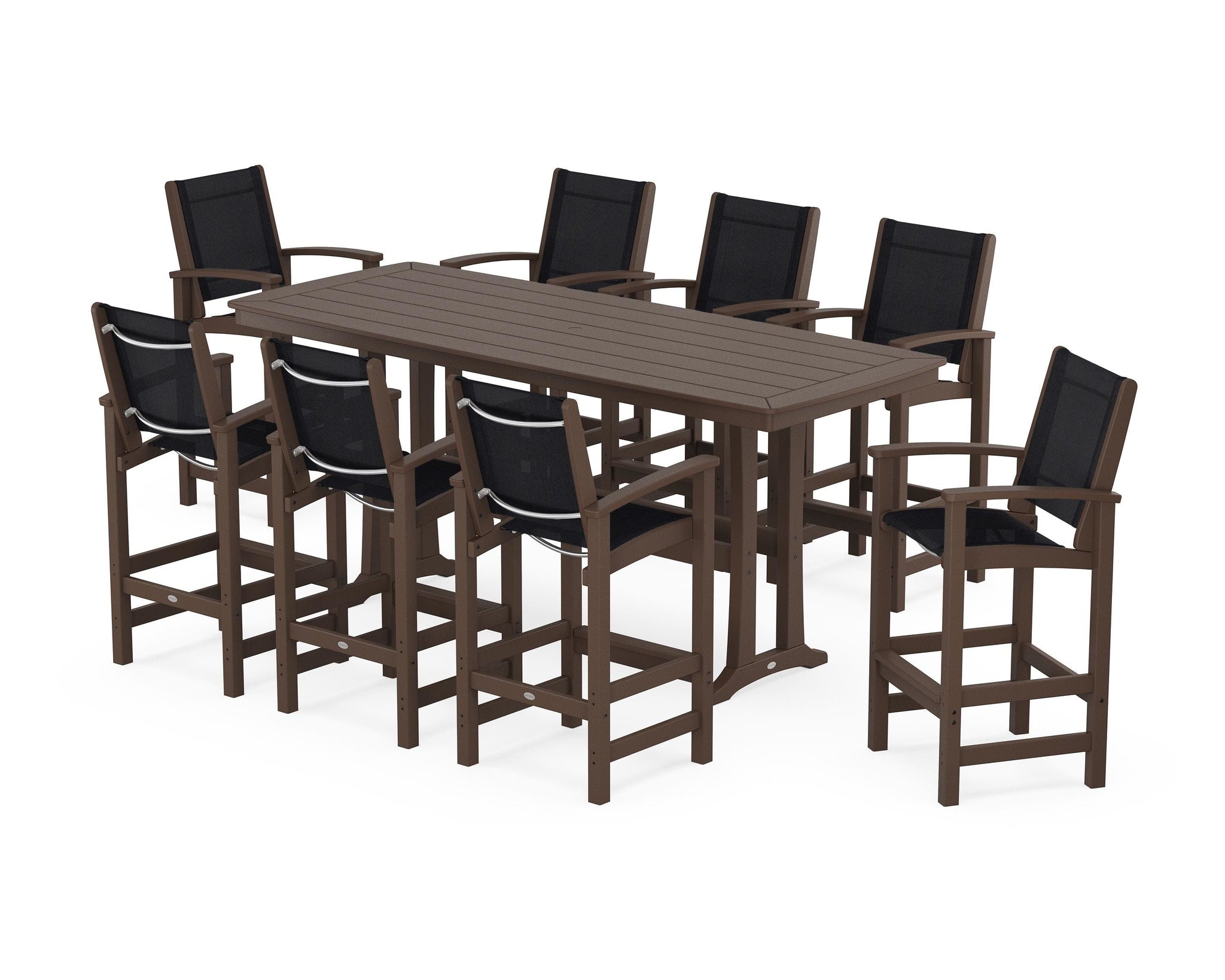Coastal 9-Piece Bar Set with Trestle Legs