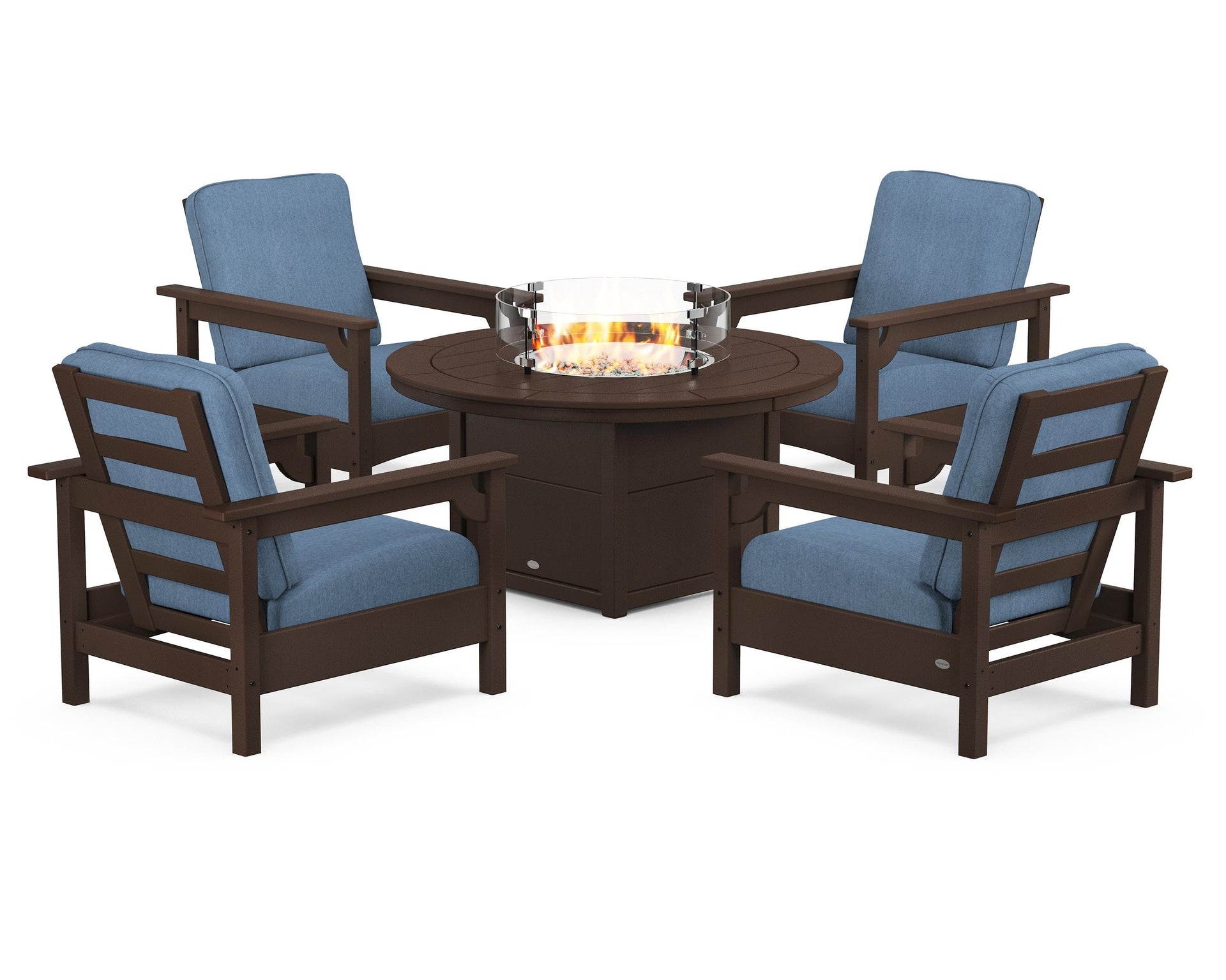 Club 5-Piece Conversation Set with Fire Pit Table