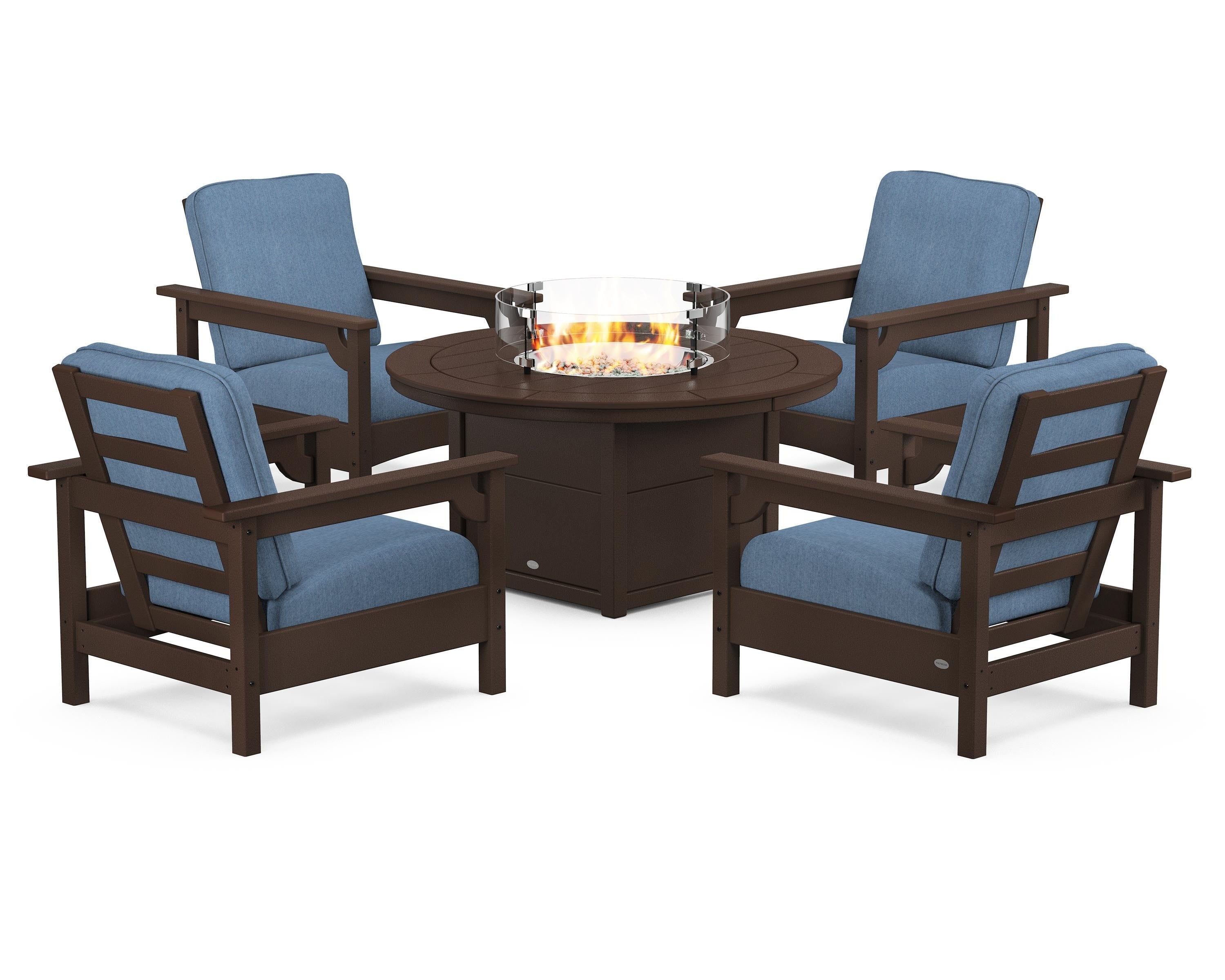 Club 5-Piece Conversation Set with Fire Pit Table