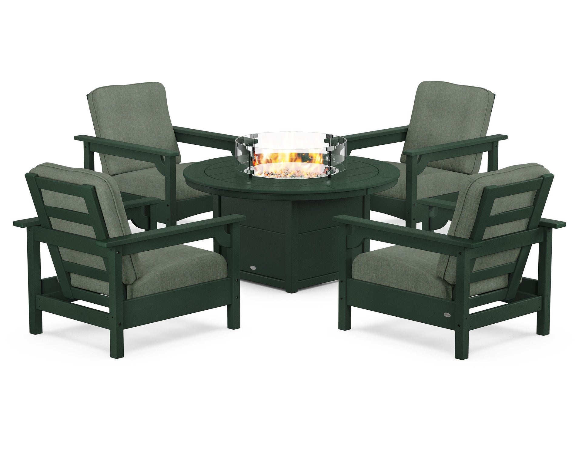 Club 5-Piece Conversation Set with Fire Pit Table