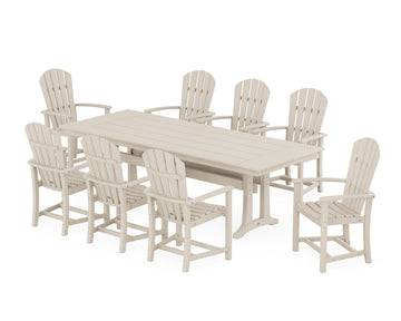 Palm Coast 9-Piece Farmhouse Dining Set with Trestle Legs