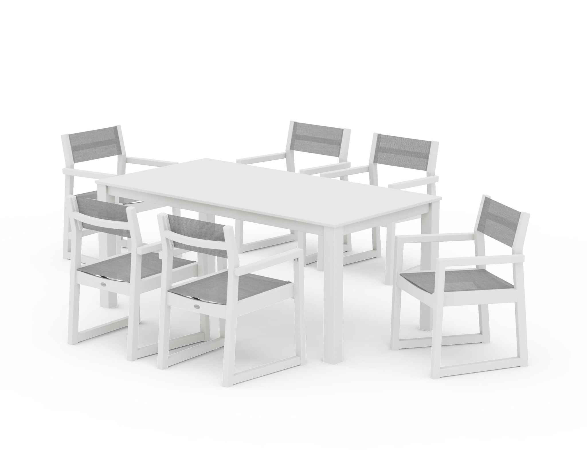 EDGE Sling Arm Chair 7-Piece Parsons Dining Set
