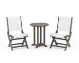 Coastal Folding Side Chair 3-Piece Round Bistro Dining Set