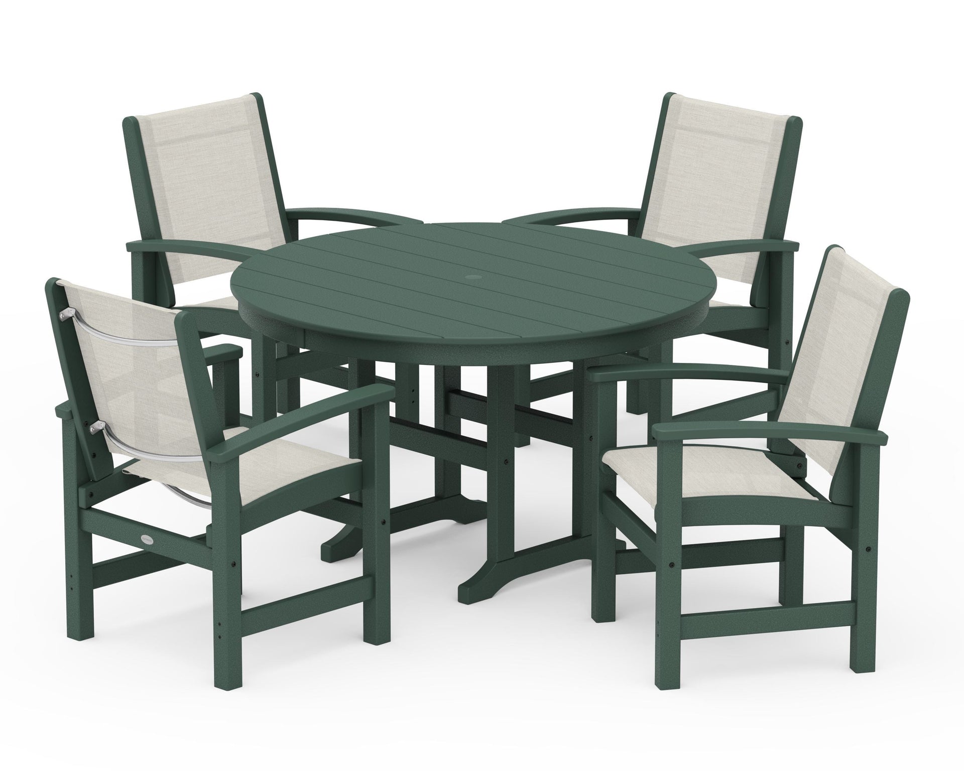 Coastal 5-Piece Round Farmhouse Dining Set