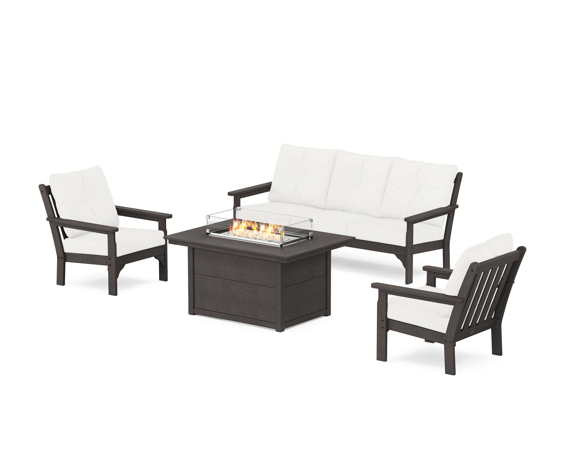 Vineyard Deep Seating Fire Pit Table Set