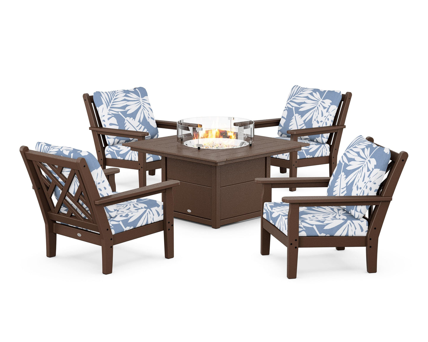 Chippendale 5-Piece Deep Seating Set with Fire Pit Table