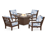 Chippendale 5-Piece Deep Seating Set with Fire Pit Table