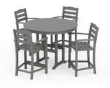 La Casa Café 5-Piece Round Farmhouse Counter Set