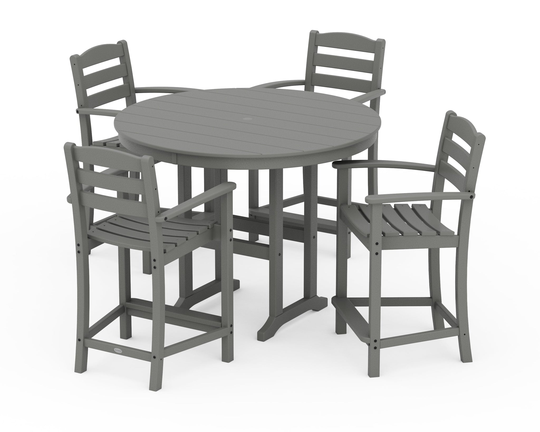 La Casa Café 5-Piece Round Farmhouse Counter Set
