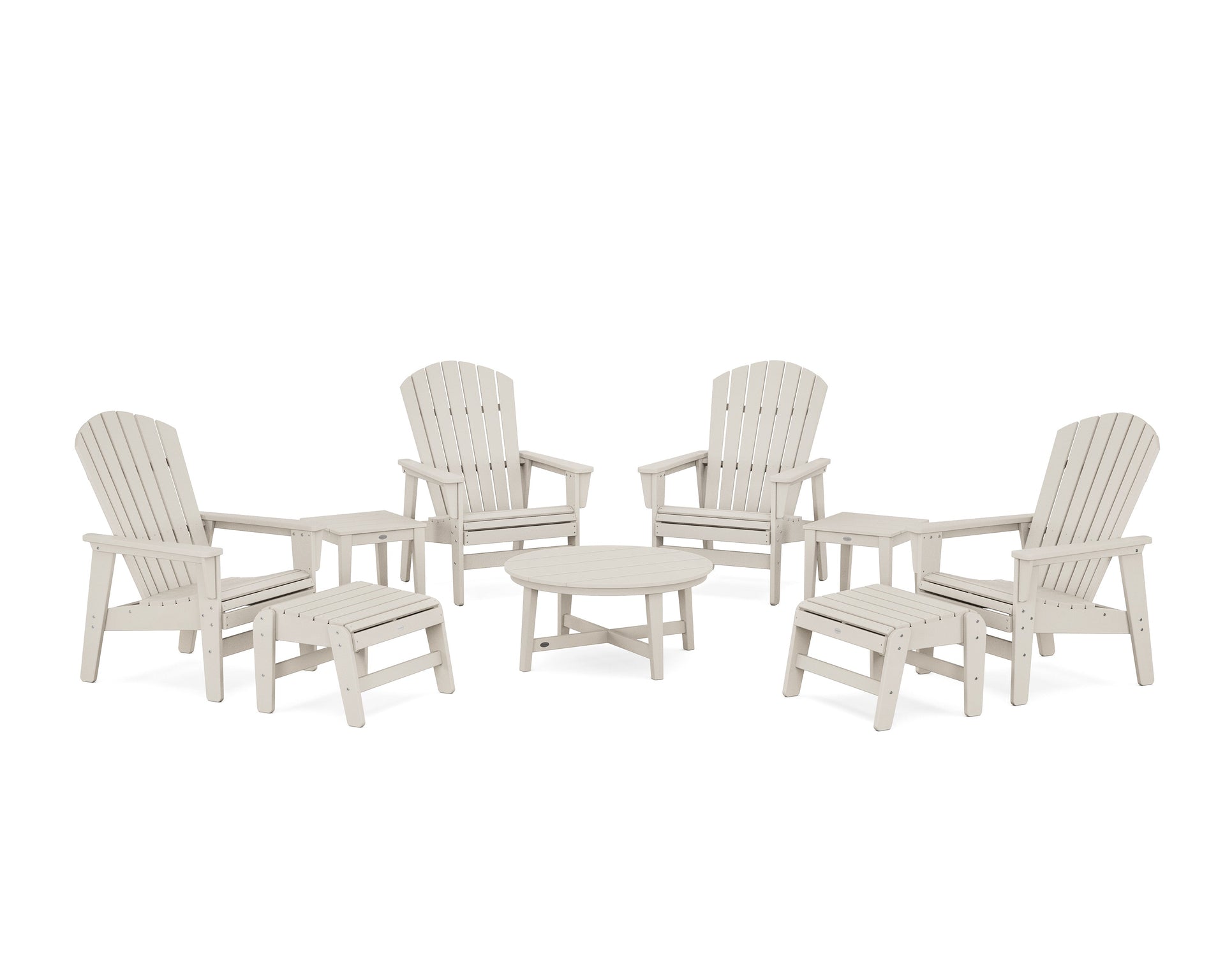 Nautical Grand Upright Adirondack 9-Piece Conversation Set