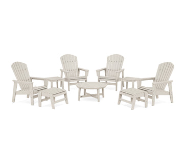 Nautical Grand Upright Adirondack 9-Piece Conversation Set