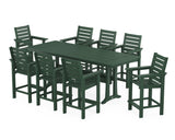 Captain 9-Piece Farmhouse Counter Set with Trestle Legs