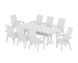 Modern Curveback Adirondack 9-Piece Dining Set with Trestle Legs